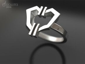High Voltage Ring (divorced heart) in Polished Nickel Steel: 8 / 56.75