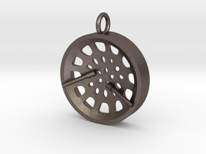 Low Tenor "Void" steelpan pendant in Polished Bronzed Silver Steel: Small