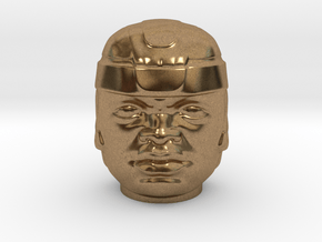Olmec Head  in Natural Brass: Small