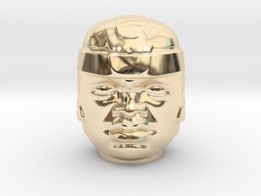 Olmec Head  in 14k Gold Plated Brass: Small