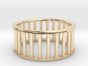 Greek/Roman Pillar Ring in 14k Gold Plated Brass