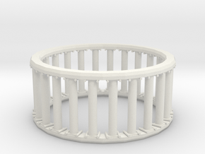 Greek/Roman Pillar Ring in White Natural Versatile Plastic