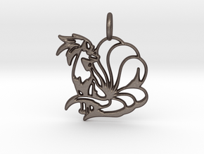 Ninetales Pendant in Polished Bronzed Silver Steel