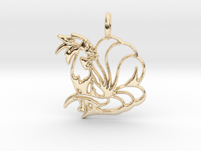 Ninetales Pendant in 14k Gold Plated Brass