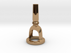 Tuba Cut-Away Mouthpiece Trainer - 1.28 Inch ID. in Polished Brass