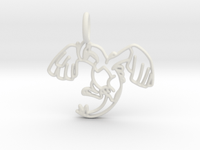 Lugia Pendant - Legendary Pokemon in White Natural Versatile Plastic