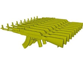 1/48 scale Avtomat Kalashnikova AK-47 rifles x 10 in Tan Fine Detail Plastic
