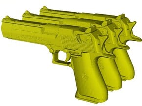 1/12 scale IMI Desert Eagle 50 Mk XIX pistols x 3 in Tan Fine Detail Plastic