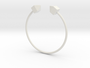 2 Houses Bracelet Medium Size D=65mm in White Natural Versatile Plastic: Small