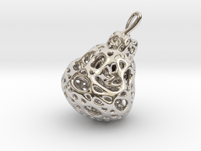 Pendant pearl 3 in Rhodium Plated Brass