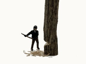 HO LOGGING Feller #1 Chopping down tree Figure in Tan Fine Detail Plastic