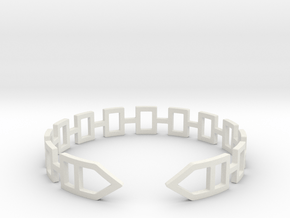 2D Houses  Bracelet Medium Size D=65mm in White Natural Versatile Plastic: Medium