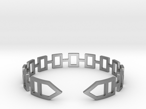 2D Houses  Bracelet Medium Size D=65mm in Natural Silver: Medium