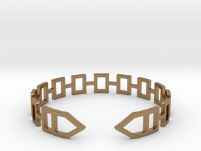 2D Houses  Bracelet Medium Size D=65mm in Natural Brass: Extra Small