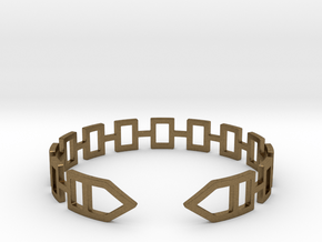 2D Houses  Bracelet Medium Size D=65mm in Natural Bronze: Medium