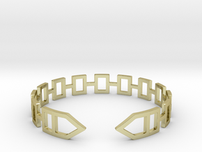 2D Houses  Bracelet Medium Size D=65mm in 18k Gold Plated Brass: Medium