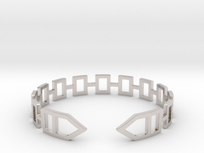 2D Houses  Bracelet Medium Size D=65mm in Rhodium Plated Brass: Extra Small