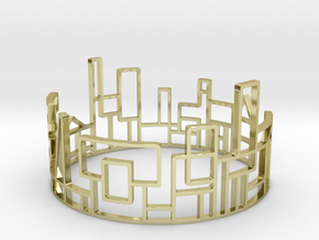 SKYLINE Bracelet Medium Size D=65mm in 18k Gold Plated Brass: Medium