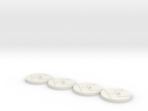 1" Titan Scale Bases (4)  in White Natural Versatile Plastic
