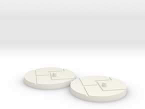 1" Titan Scale Bases (2) in White Natural Versatile Plastic