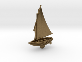 Small Old Sailing Boat Pendant 2 in Natural Bronze