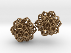 120-cell (partial) earrings in Natural Brass