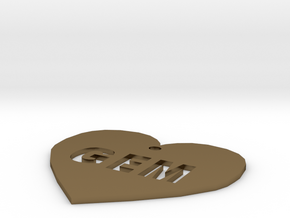 Heart Name Tag Extra Large (3") in Polished Bronze