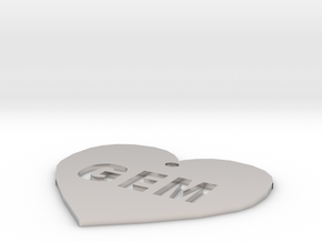 Heart Name Tag Extra Large (3") in Platinum
