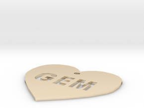 Heart Name Tag Extra Large (3") in 14k Gold Plated Brass