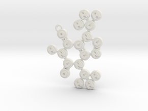 Theobromine Pendant in White Natural Versatile Plastic