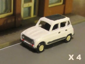 Renault 4 Hatchback 1:160 scale (Lot of 4 cars) in Smooth Fine Detail Plastic