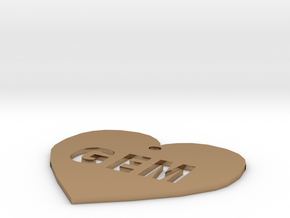 Heart Name Tag Large (2.5") in Polished Brass