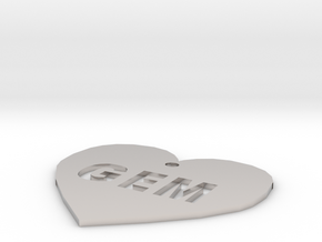 Heart Name Tag Large (2.5") in Platinum