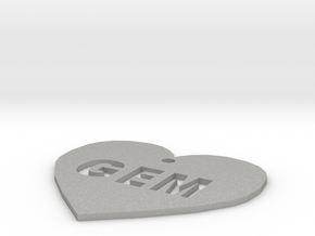 Heart Name Tag Large (2.5") in Aluminum