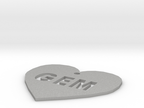 Heart Name Tag Medium (2") in Aluminum