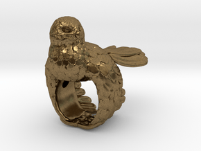 Owl Ring Size 51 (16,3) in Natural Bronze
