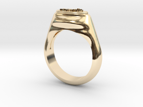 Flower Stamp Ring in 14k Gold Plated Brass: 10 / 61.5