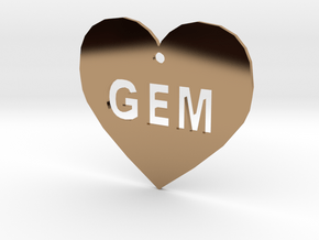 Heart Name Tag Small (1.5") in Polished Brass