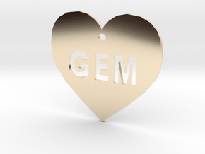 Heart Name Tag Small (1.5") in 14k Gold Plated Brass