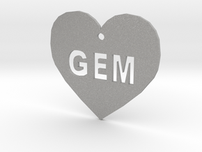 Heart Name Tag Small (1.5") in Aluminum