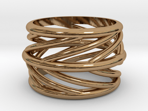Silvia Swirl Ring in Polished Brass: 6 / 51.5