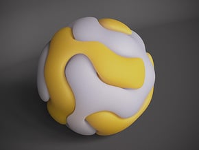 Gyroid Double Sphere in White Natural Versatile Plastic