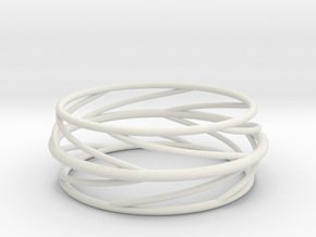 Swirl Bangle in White Natural Versatile Plastic: Small