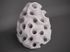 Gyroid Egg in White Natural Versatile Plastic