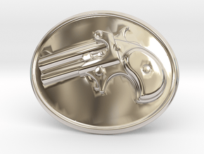 Derringer Belt Buckle New in Platinum