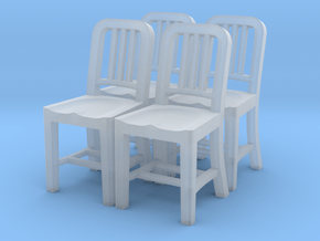 1:48 Metal Chair (Set of 4) in Smooth Fine Detail Plastic