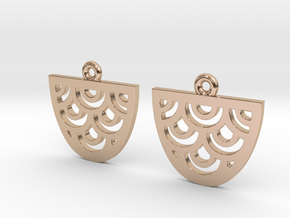 Mermaid fish scale earring pendants in 14k Rose Gold