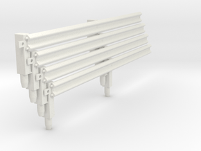 Armco Rail On 2 Wooden Posts, 4pcs in White Natural Versatile Plastic