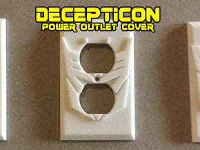 Decepticon Symbol Power Outlet Plate in White Natural Versatile Plastic