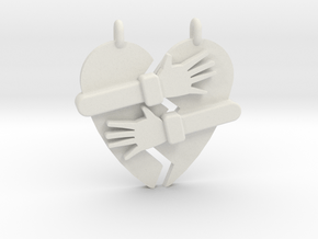 Hold My Heart Pendant (Two-Piece) in White Natural Versatile Plastic